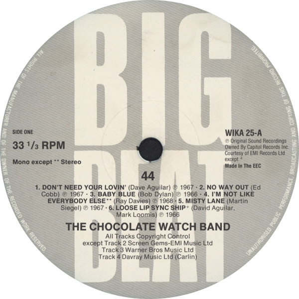 The Chocolate Watchband - Forty Four | Big Beat Records (WIKA 25) - 3