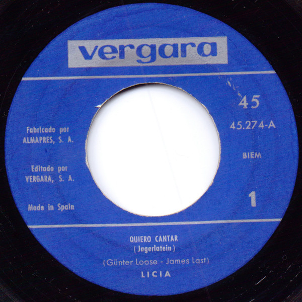 Licia - Quiero Cantar | Vergara (45.274-A) - 2
