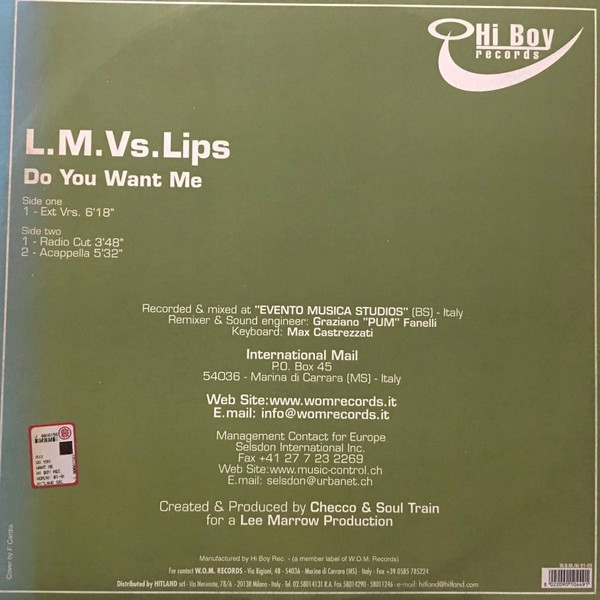 L.M. Vs. Lips - Do You Want Me | Hi Boy Records (HI 01-09) - 2 L.M. Vs. Lips - Do You Want Me | Hi Boy Records (HI 01-09) - 2