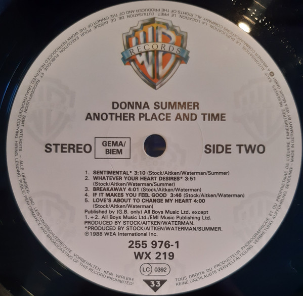 Donna Summer - Another Place And Time | Warner Bros. Records (255 976-1) - 4