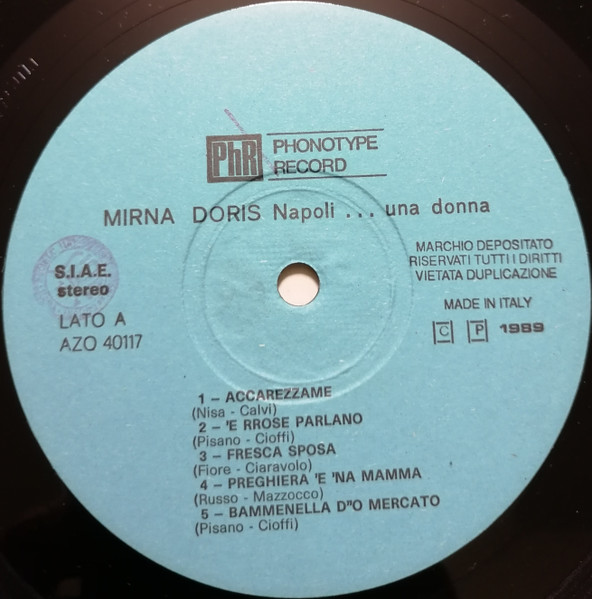 Mirna Doris - Napoli... Una Donna | Phonotype Record (AZQ 40117) - 3 Mirna Doris - Napoli... Una Donna | Phonotype Record (AZQ 40117) - 3