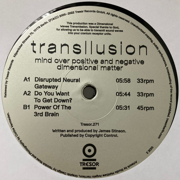 Transllusion - Mind Over Positive And Negative Dimensional Matter | Tresor (Tresor.271) - 2