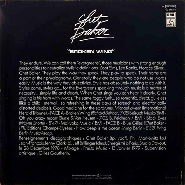 Chet Baker - Broken Wing | EMI (11C 078-16685) - 2