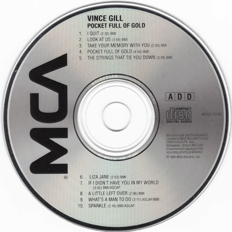 Vince Gill - Pocket Full Of Gold | MCA Records (MCAD-10140) - 3