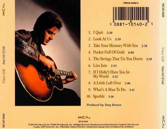 Vince Gill - Pocket Full Of Gold | MCA Records (MCAD-10140) - 2