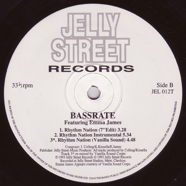 Bassrate Featuring Emma James - Rhythm Nation | Jelly Street Records (JEL 012T) - 4