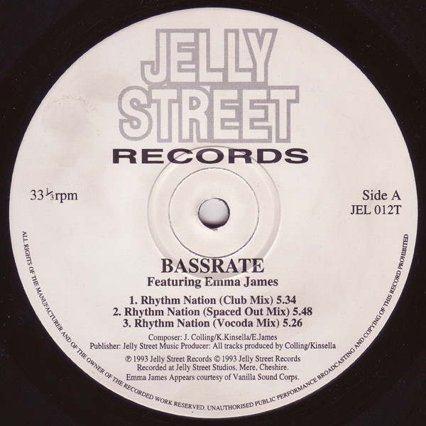 Bassrate Featuring Emma James - Rhythm Nation | Jelly Street Records (JEL 012T) - 3