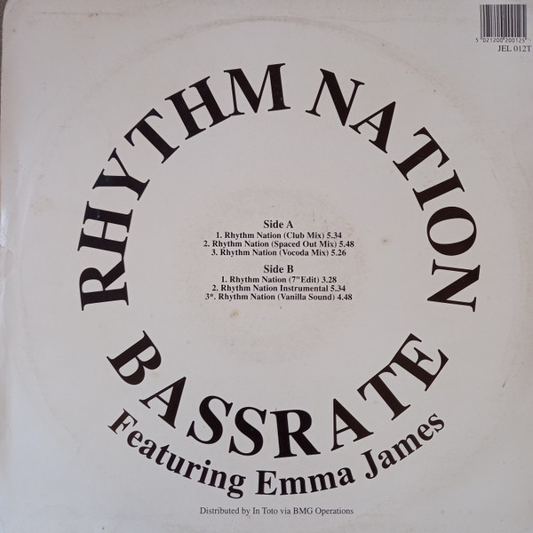 Bassrate Featuring Emma James - Rhythm Nation | Jelly Street Records (JEL 012T) - 2