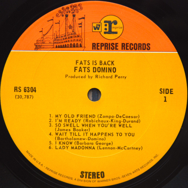 Fats Domino - Fats Is Back | Reprise Records (RS 6304) - 2