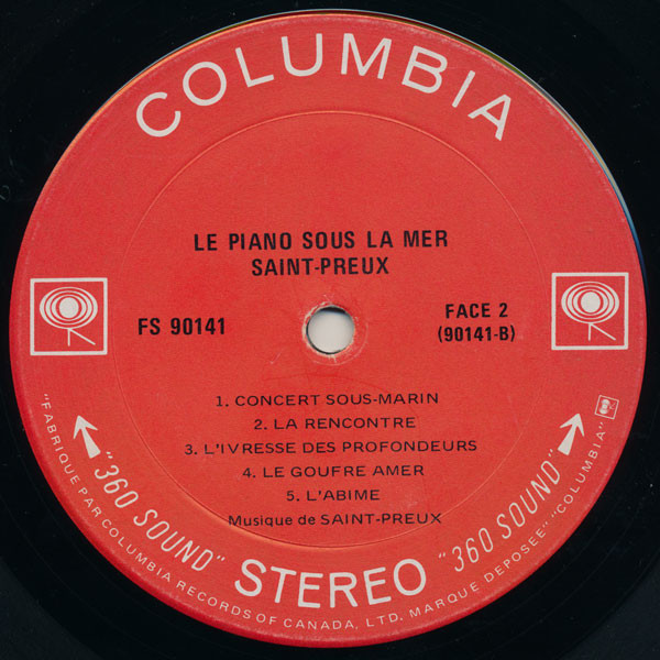 Saint-Preux - Le Piano Sous La Mer [Vinyl] | Héloïse Disques (FS 90141) - 4
