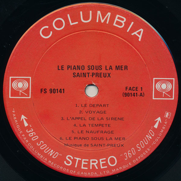 Saint-Preux - Le Piano Sous La Mer [Vinyl] | Héloïse Disques (FS 90141) - 3