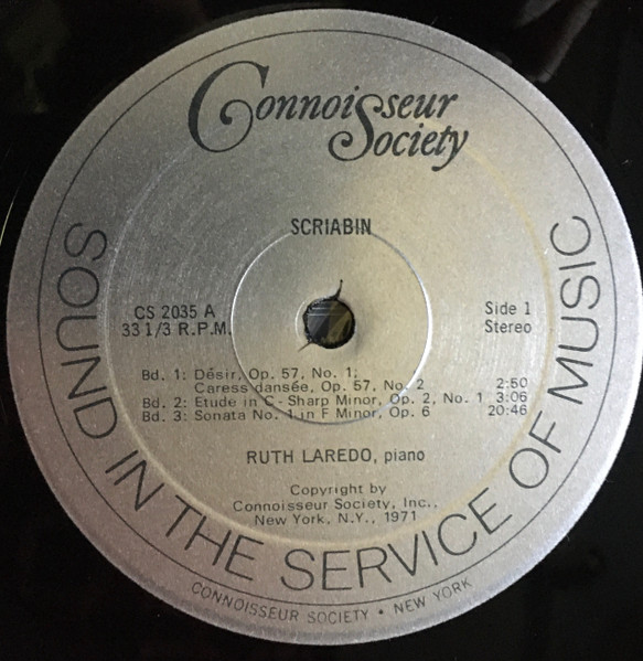 Alexander Scriabine , Ruth Laredo - Desir / Caress Dansee / Etude In C-Sharp Minor / Sonatas Nos. 1, 2, 8 | Connoisseur Society (CS-2035) - 3 Alexander Scriabine , Ruth Laredo - Desir / Caress Dansee / Etude In C-Sharp Minor / Sonatas Nos. 1, 2, 8 | Connoisseur Society (CS-2035) - 3
