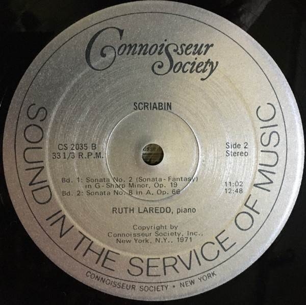 Alexander Scriabine , Ruth Laredo - Desir / Caress Dansee / Etude In C-Sharp Minor / Sonatas Nos. 1, 2, 8 | Connoisseur Society (CS-2035) - 4 Alexander Scriabine , Ruth Laredo - Desir / Caress Dansee / Etude In C-Sharp Minor / Sonatas Nos. 1, 2, 8 | Connoisseur Society (CS-2035) - 4
