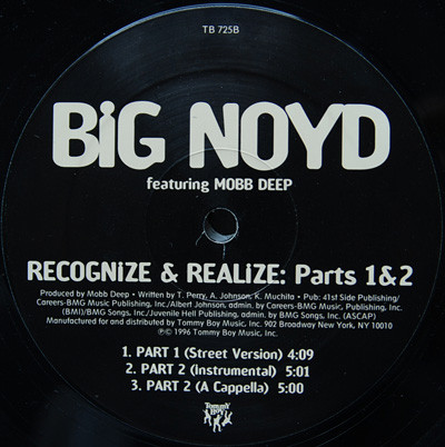 Big Noyd Featuring Mobb Deep - Recognize & Realize: Part 2 | Tommy Boy (TB 725) - 3