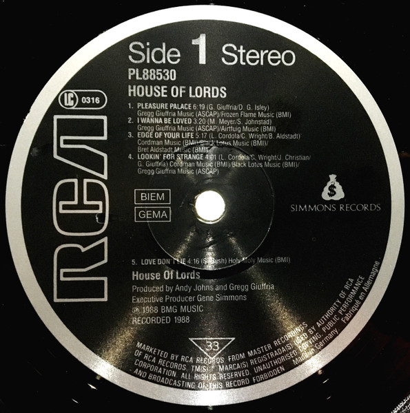 House Of Lords - House Of Lords | RCA (PL88530) - 3