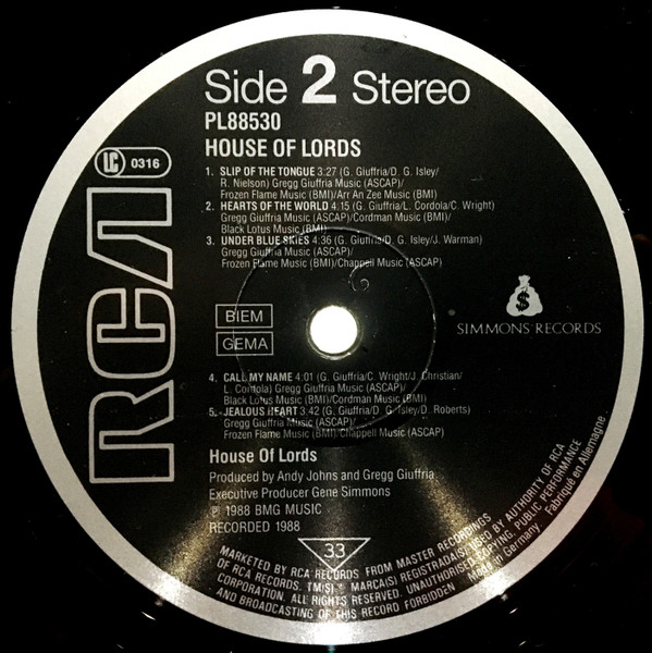 House Of Lords - House Of Lords | RCA (PL88530) - 4