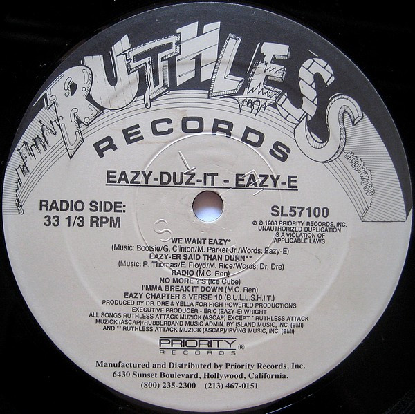 Eazy-E - Eazy-Duz-It | Ruthless Records (SL 57100) - 4 Eazy-E - Eazy-Duz-It | Ruthless Records (SL 57100) - 4