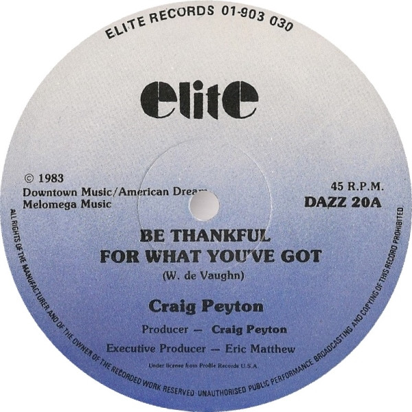 Craig Peyton - Be Thankful For What You've Got | Elite (DAZZ 20) - main Craig Peyton - Be Thankful For What You've Got | Elite (DAZZ 20) - main