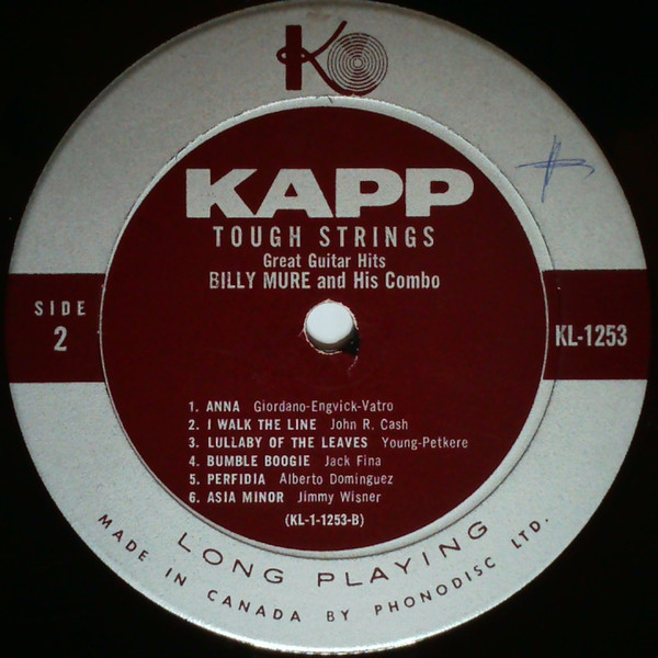 Billy Mure And His Combo - Tough Strings (Great Guitar Hits) | Kapp Records (KL-1253) - 3
