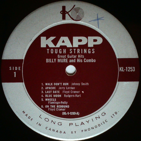 Billy Mure And His Combo - Tough Strings (Great Guitar Hits) | Kapp Records (KL-1253) - 2
