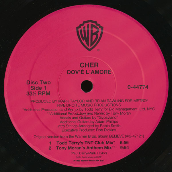 Cher - All Or Nothing / Dov'é L'Amore | Warner Bros. Records (0-44774) - 4