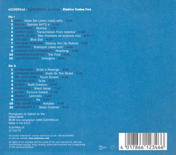 Various - Elektro Codes.Two | Elektrolux (e110001cd) - 2