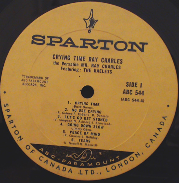 Ray Charles - Crying Time | Sparton (ABC 544) - 3 Ray Charles - Crying Time | Sparton (ABC 544) - 3