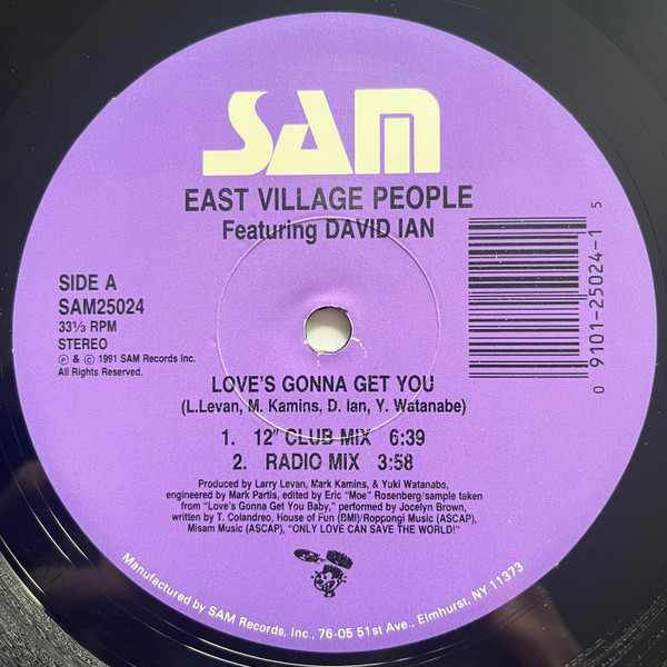 East Village People Featuring David Ian - Love's Gonna Get You | Sam Records (SAM 25024)