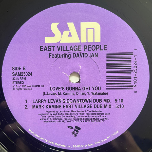 East Village People Featuring David Ian - Love's Gonna Get You | Sam Records (SAM 25024) - 2 East Village People Featuring David Ian - Love's Gonna Get You | Sam Records (SAM 25024) - 2