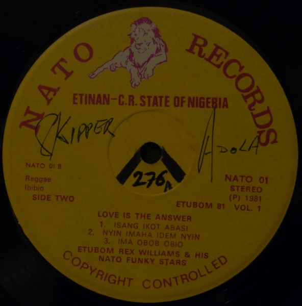 Etubom Rex Williams & His Nato Funky Stars - Love Is The Answer | Nato Records (NATO 01) - 4