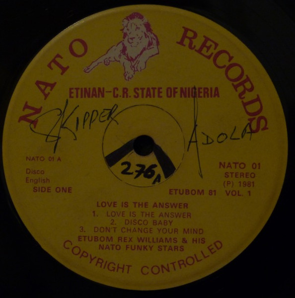 Etubom Rex Williams & His Nato Funky Stars - Love Is The Answer | Nato Records (NATO 01) - 3