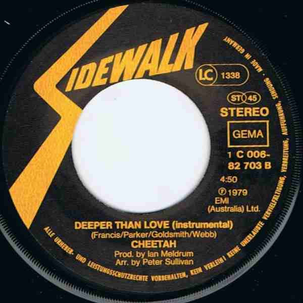 Cheetah - Deeper Than Love | Sidewalk (1 C 006-82 703) - 4