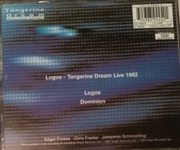 Tangerine Dream - Logos Live | Virgin (TAND 3) - 2