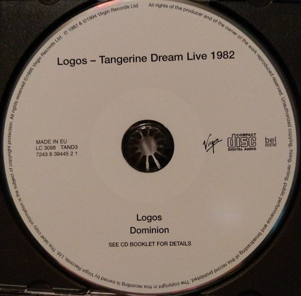 Tangerine Dream - Logos Live | Virgin (TAND 3) - 3