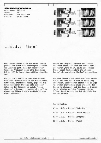 L.S.G. - Risin' | Superstition (SUPER 2115-6) - 3