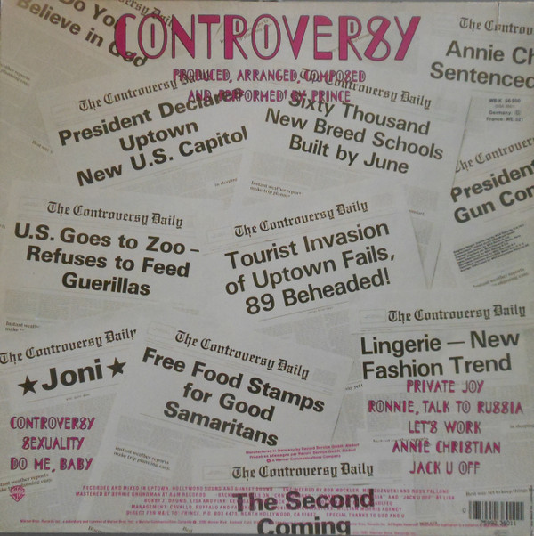 Prince - Controversy | Warner Bros. Records (WB K 56 950)
