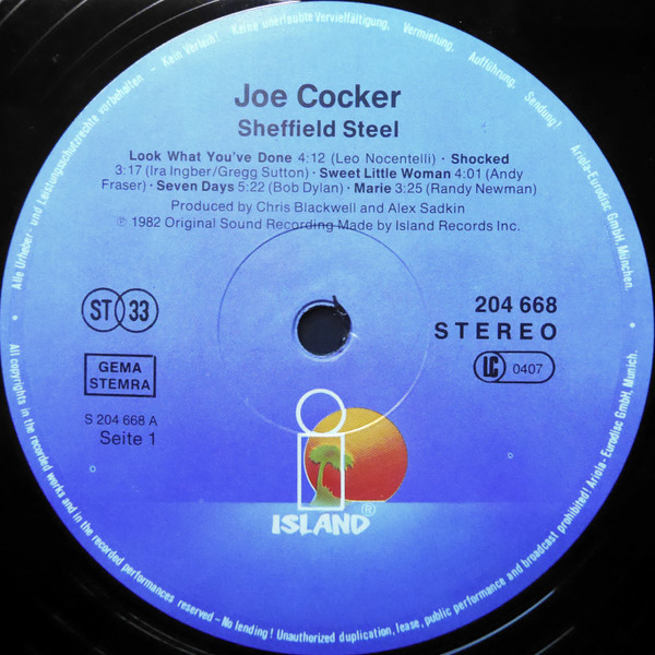Joe Cocker - Sheffield Steel | Island Records (204 668) - 3