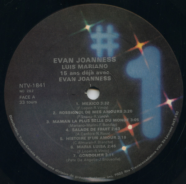 Evan Joanness - Luis Mariano 15 Ans Déjà [Vinyl] | Les Disques N°1 (NTV-1841) - 3