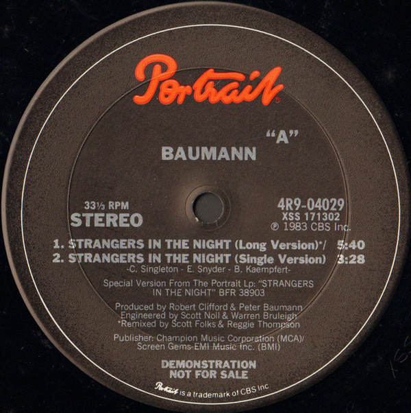 Peter Baumann - Strangers In The Night | Portrait (4R9-04029)