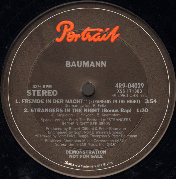 Peter Baumann - Strangers In The Night | Portrait (4R9-04029) - 2