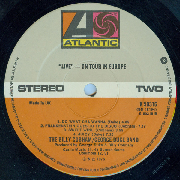 The Billy Cobham / George Duke Band - "Live" On Tour In Europe | Atlantic (K 50316) - 4 The Billy Cobham / George Duke Band - "Live" On Tour In Europe | Atlantic (K 50316) - 4