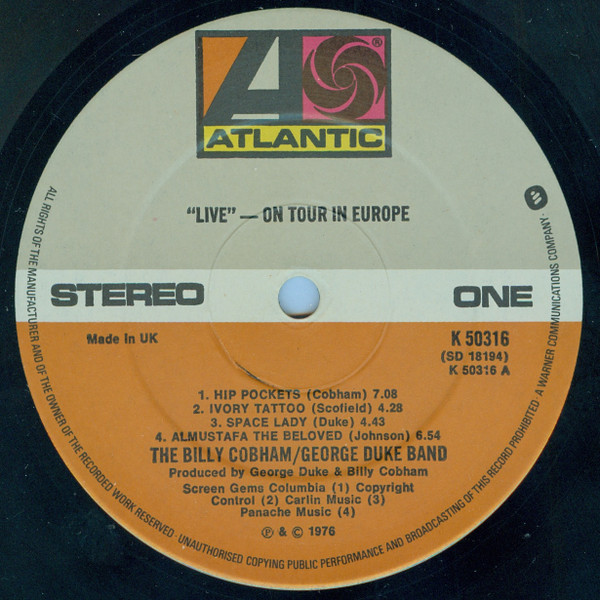 The Billy Cobham / George Duke Band - "Live" On Tour In Europe | Atlantic (K 50316) - 3 The Billy Cobham / George Duke Band - "Live" On Tour In Europe | Atlantic (K 50316) - 3