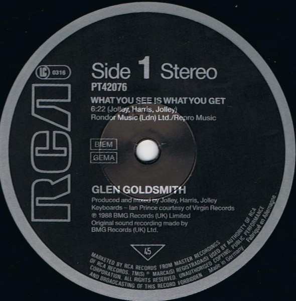 Glen Goldsmith - What You See Is What You Get | RCA (PT 42076) - main