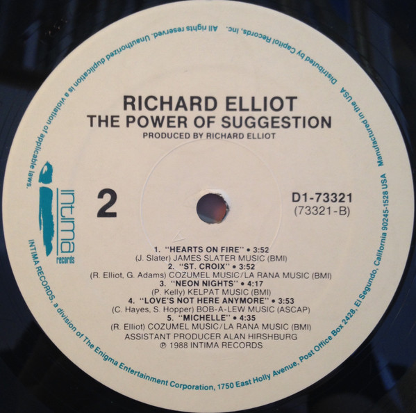 Richard Elliot - The Power Of Suggestion | Intima Records (D1-73321) - 4 Richard Elliot - The Power Of Suggestion | Intima Records (D1-73321) - 4