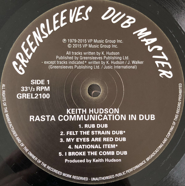Keith Hudson - Rasta Communication In Dub | Greensleeves Records (GREL2100) - 3 Keith Hudson - Rasta Communication In Dub | Greensleeves Records (GREL2100) - 3