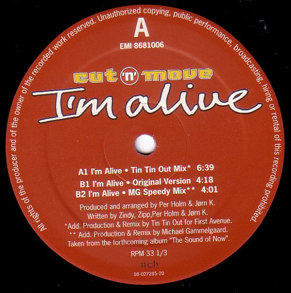 Cut 'N' Move - I'm Alive | Medley Records (EMI 8681006) - 2