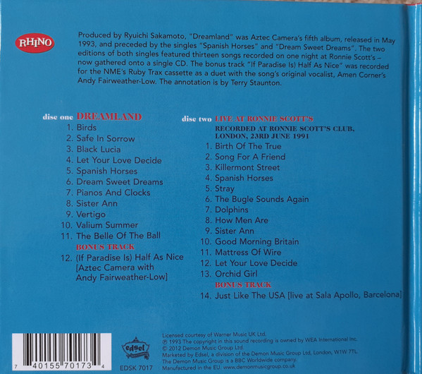 Aztec Camera - Dreamland | Edsel Records (EDSK 7017) - 2 Aztec Camera - Dreamland | Edsel Records (EDSK 7017) - 2