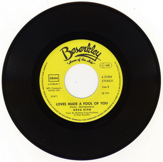 Greg Kihn - Love's Made A Fool Of You | Beserkley (612204) - 2