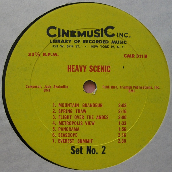 Jack Shaindlin - Light Scenic & Pastorale / Heavy Scenic | Cinemusic Inc. (CMR 311) - 4 Jack Shaindlin - Light Scenic & Pastorale / Heavy Scenic | Cinemusic Inc. (CMR 311) - 4