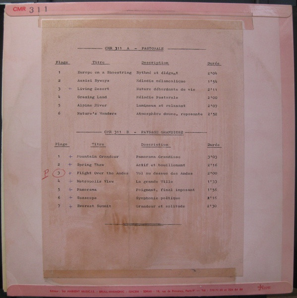 Jack Shaindlin - Light Scenic & Pastorale / Heavy Scenic | Cinemusic Inc. (CMR 311) - 2 Jack Shaindlin - Light Scenic & Pastorale / Heavy Scenic | Cinemusic Inc. (CMR 311) - 2